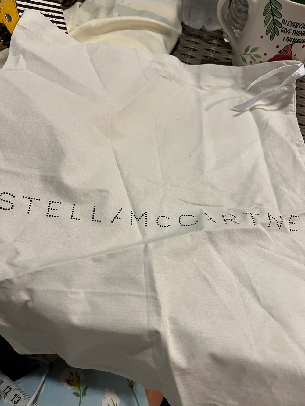 Stellah Mc Cartney cream Drawstring Logo Dust Bag